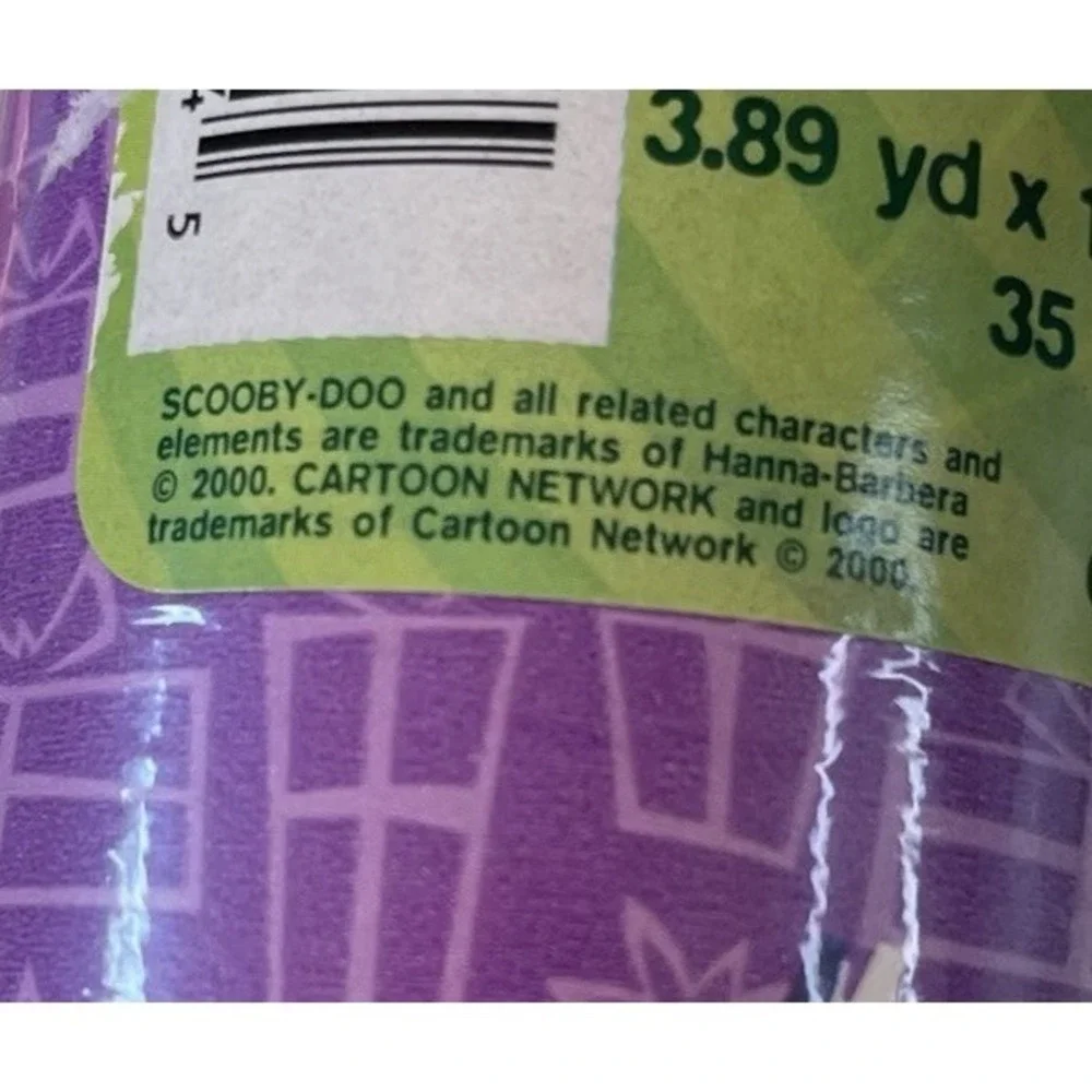 2000 Vintage Scooby Doo Christmas Wrapping‎ Paper Gift Wrap never opened